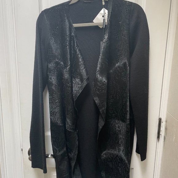 Elie Tahari lakshmi SW with leather black - Picture 1 of 8